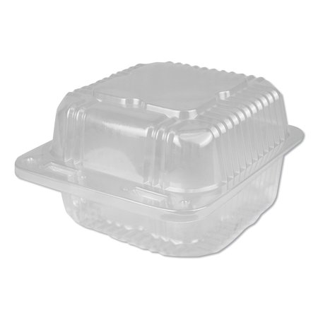 DURABLE PACKAGING Plastic Clear Hinged Containers, 5 x 5, Clear, PK500 PXT505